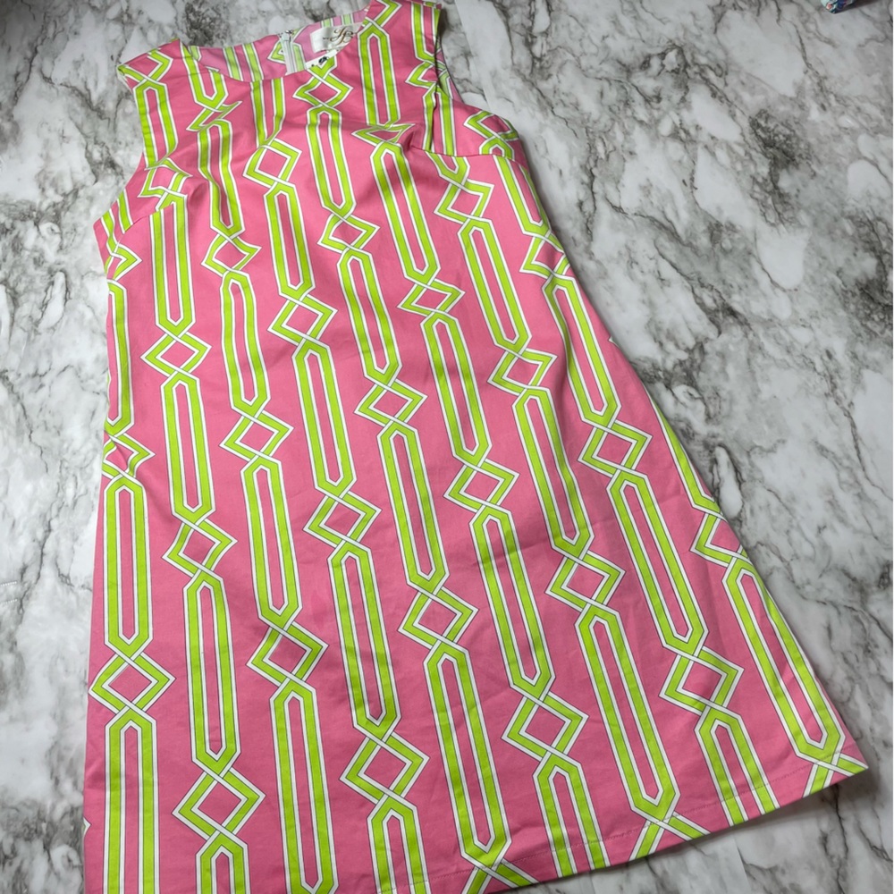 Julie Brown Abstract Print Sheath Geometric Sleeveless Dress Women’s Size Medium - Picture 6 of 7